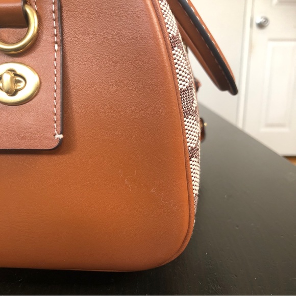COACH Ruby Satchel 25 Signature Jacquard in Burnished Amber $700 - Picture 15 of 16